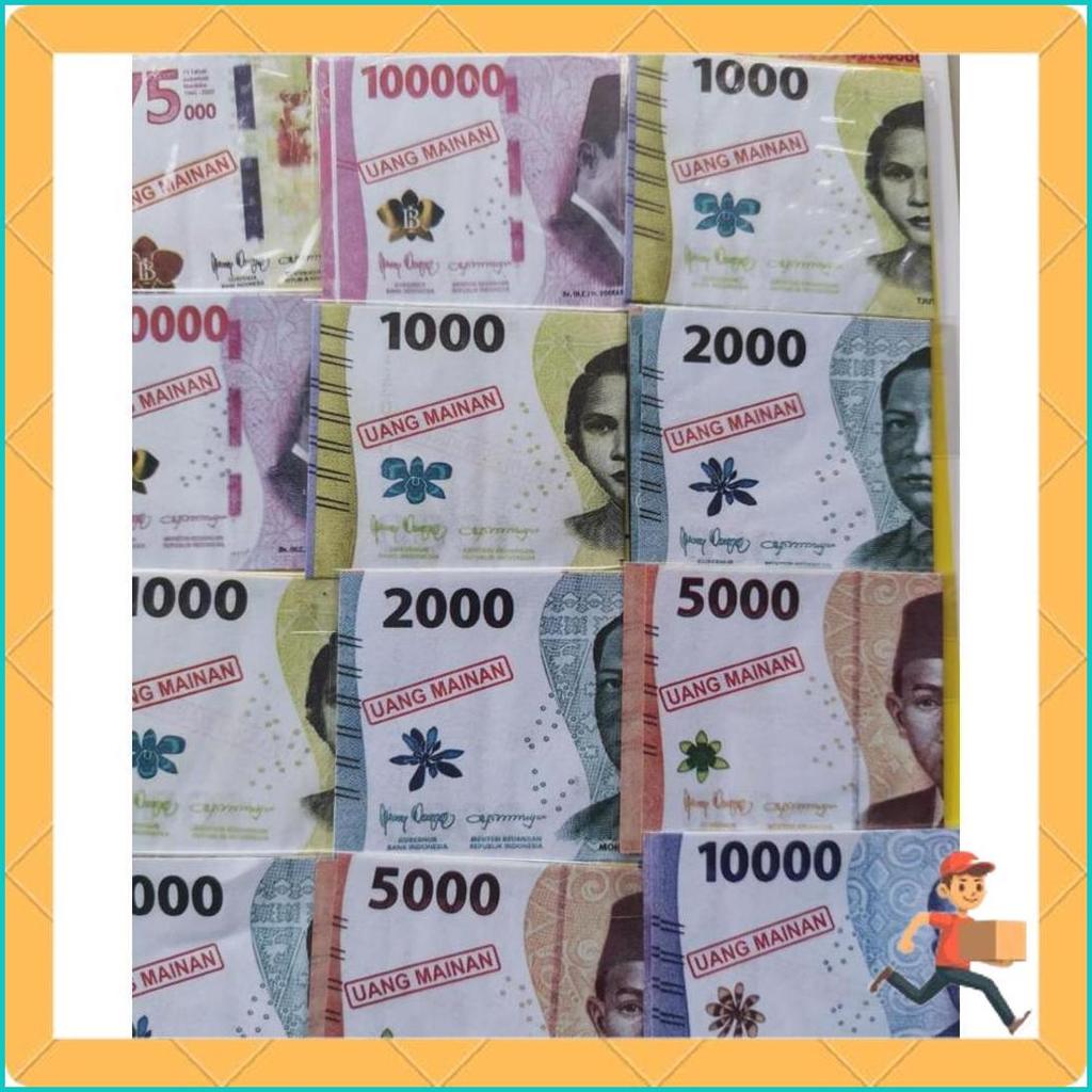 Mainan Cabutan Siap Jual Persamaan Angka Ganjil Motif Uang Rupiah 1 Lembar Isi 89 Pcs Menarik