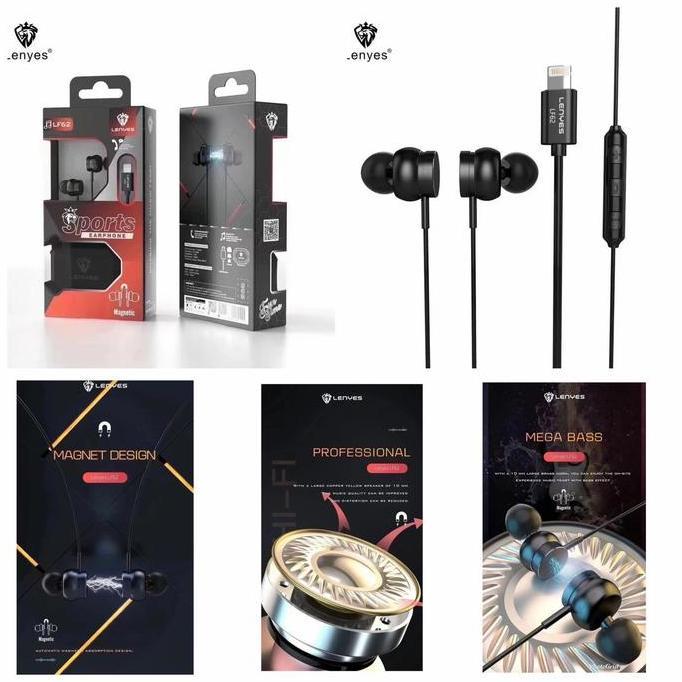 Handsfree Lenyes Original Magnet LF-62 Colokan Iphone + Bonus Box HF