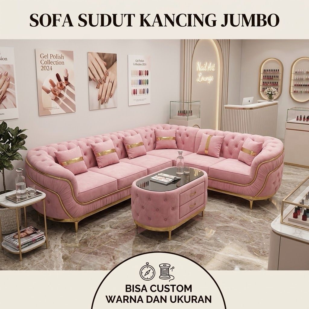 Sofa L Sudut Minimalis Sofa Sudut Sopa Sudut Sofa Minimalis Kursi Tamu Sudut Kursi Tamu Kancing Mini