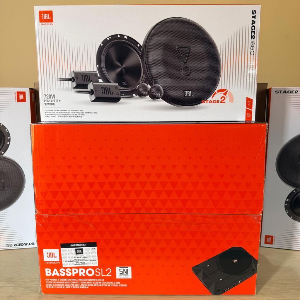 PAKET JBL AUDIO MOBIL PAKET 3 IN 1 JBL ( SUB KOLONG JBL BASS PRO SL2 + SPLIT JBL STAGE2 65C + COAXIA