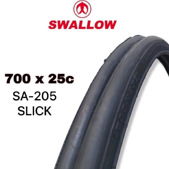 (1pcs) Ban Luar 700 x 25C Swallow Delitire SA-205 Slick Halus Hitam SATUAN Ban Luar Sepeda Fixie Roa