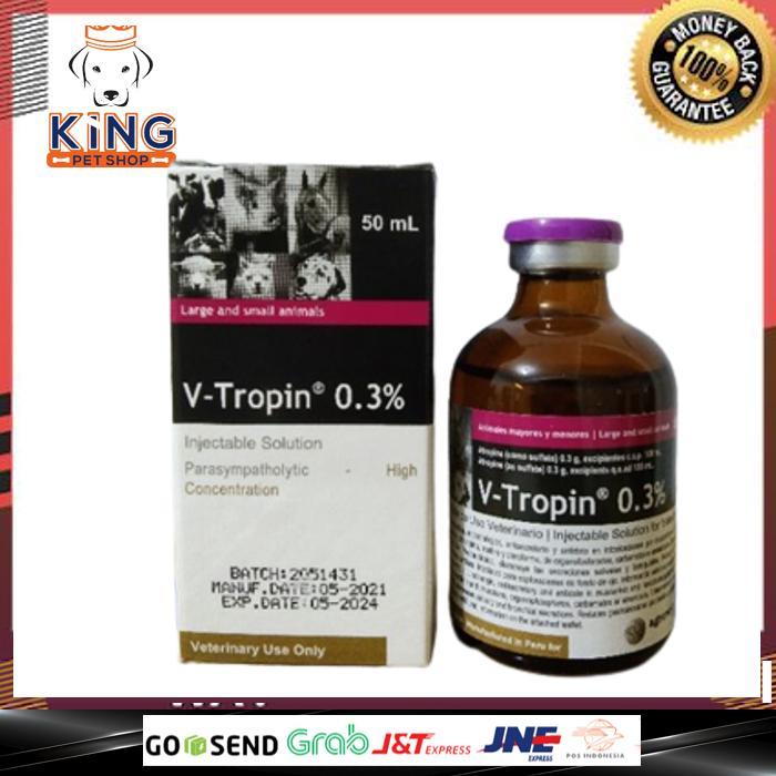 V-TROPIN 0.3% (Atropin injeksi untuk hewan) 50 ml original