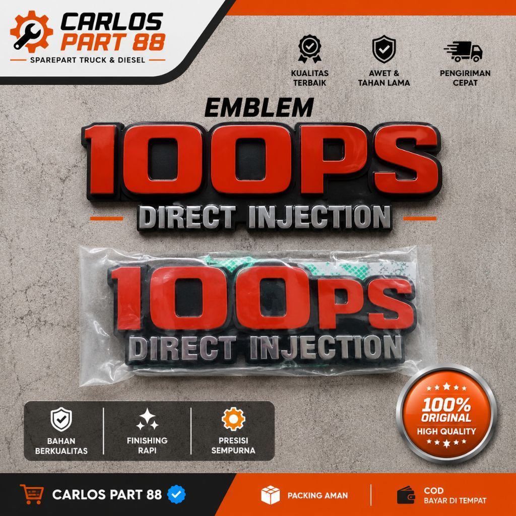Emblem 100ps merah Coltdiesel lama free bouble emblem ps100 merah