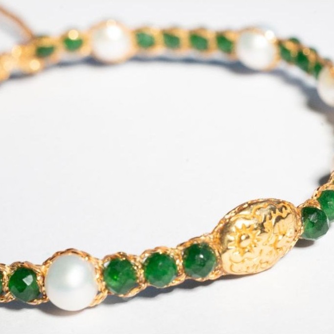 Emerald Stone with Pearl