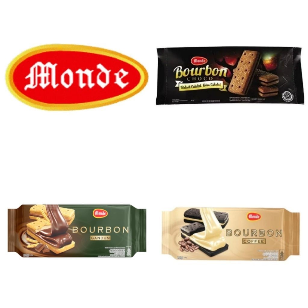 Monde Bourbon Biskuit Gandum 140 Gr / Monde Bourbon Biskuit Cokelat 140 Gr / Monde Bourbon Biskuit C