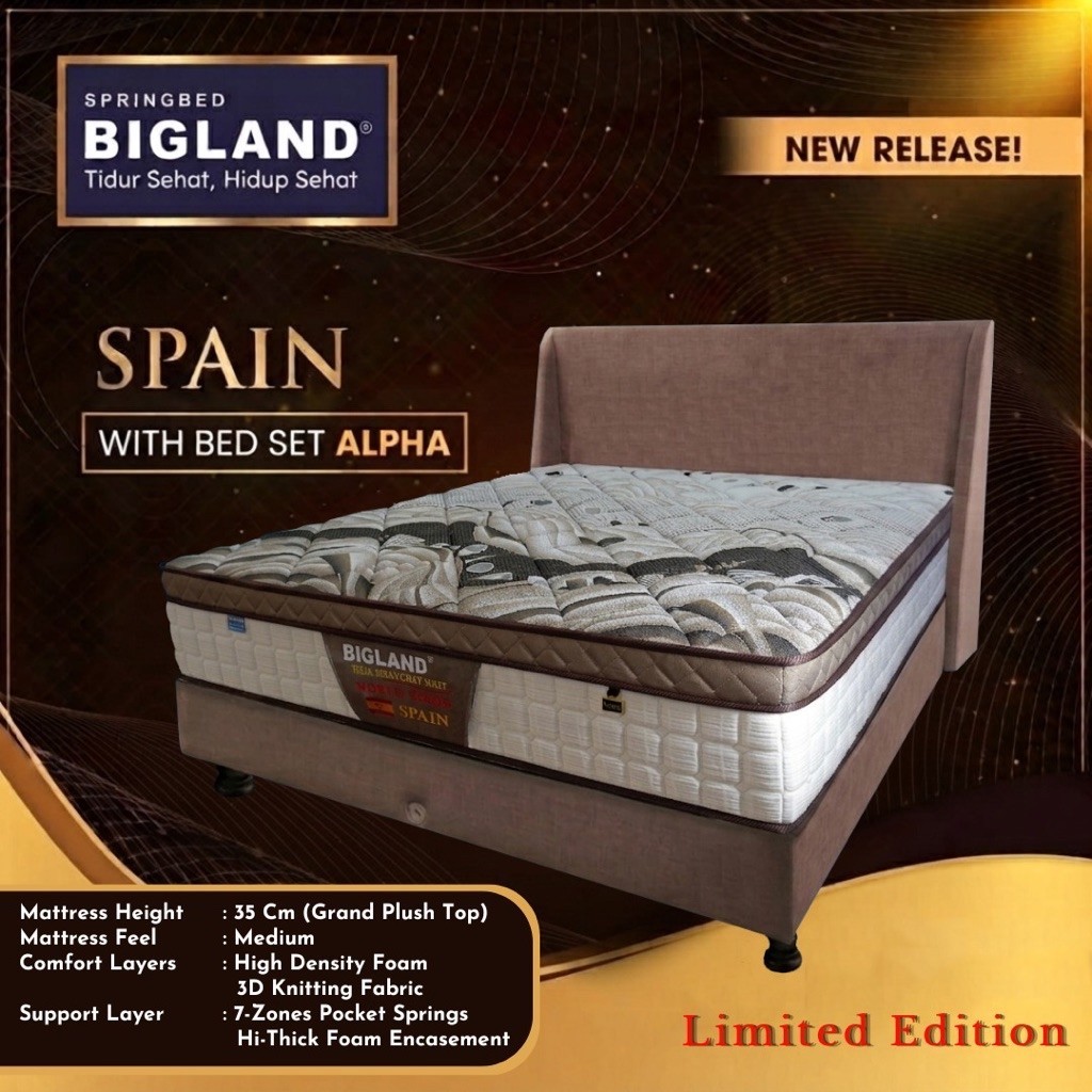 SpringBed Bigland Spain Ukuran 180 x 200