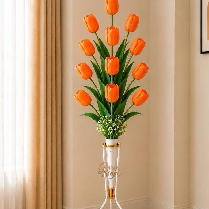 ARDHUW Bunga Hias Sudut Artificial Tulip 12 Kuntum 160cm Bunga Hias Berdiri Besar Dekorasi Rumah Mew