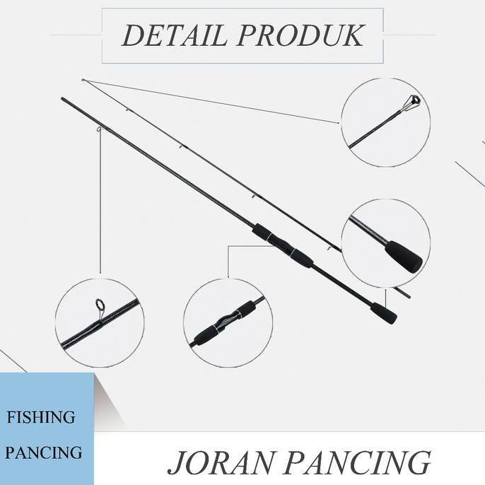 ARDHUW Joran Pancing Carbon Fiber Fishing Rod Pancing pancingan set lengkap joran tegek 2 Bagian Ton
