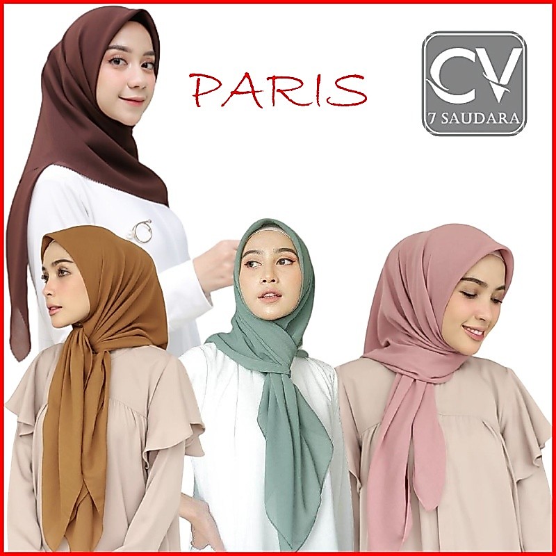 Kerudung Paris Square Premium Jilbab Segi Empat Hijab Polos Murah Red Rose Terbaru Warna Pastel Soft
