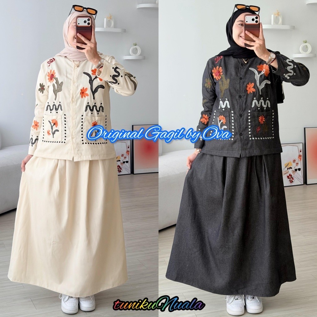 GINKA SET ROK & ZEINA SET ROK PREMIUM ORIGINAL GAGIL BY OVA & JIHAN SETROK PREMIUM ORIGINAL GAGIL BY