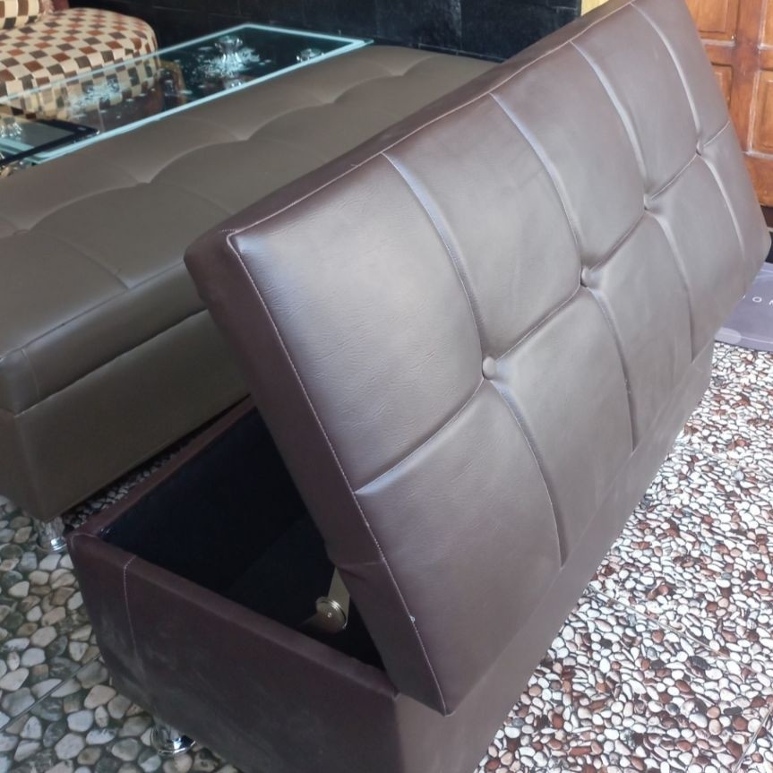 sofa stool Strorage | Box untuk simpan barang | stool motif kotak