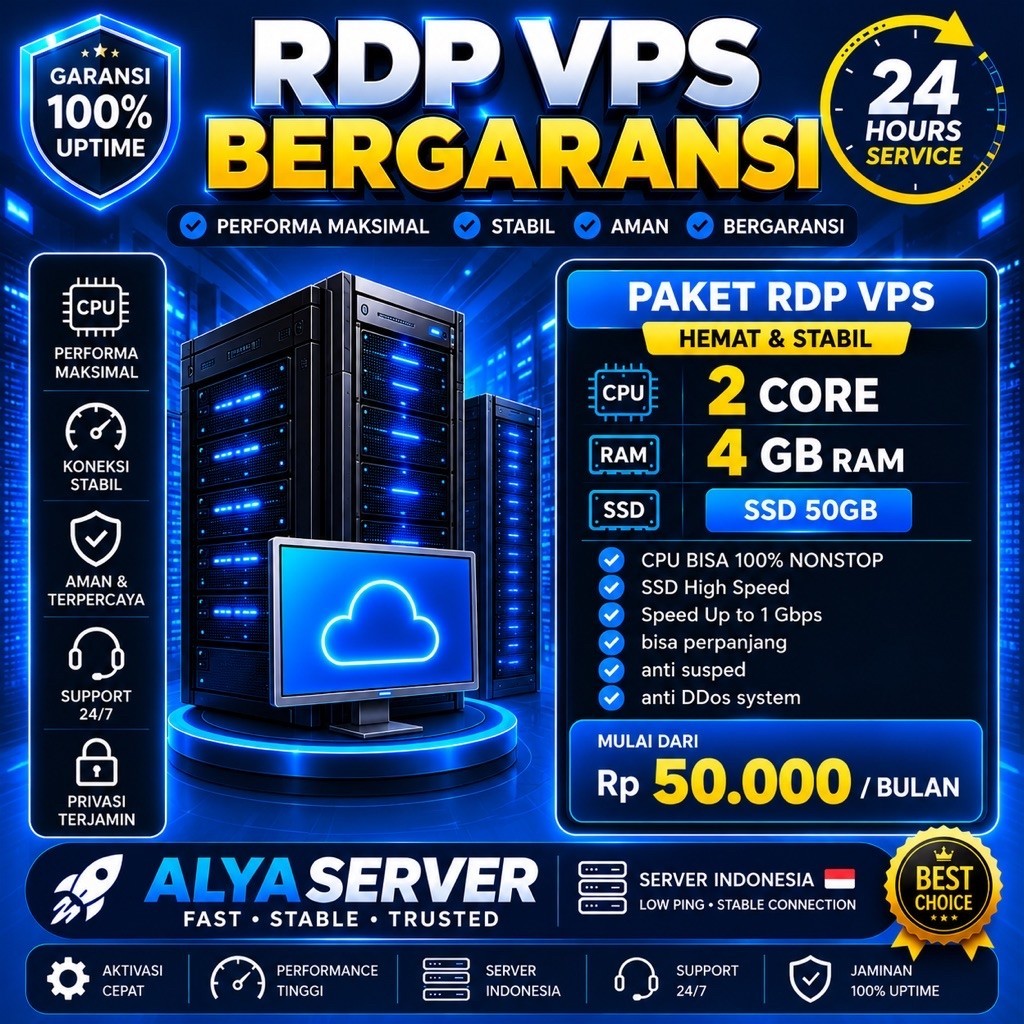 RDP WINDOWS 2 CORE 4GB MURAH BISA PEPANJANG ANTI SUSPED MINGGUAN / BULANAN