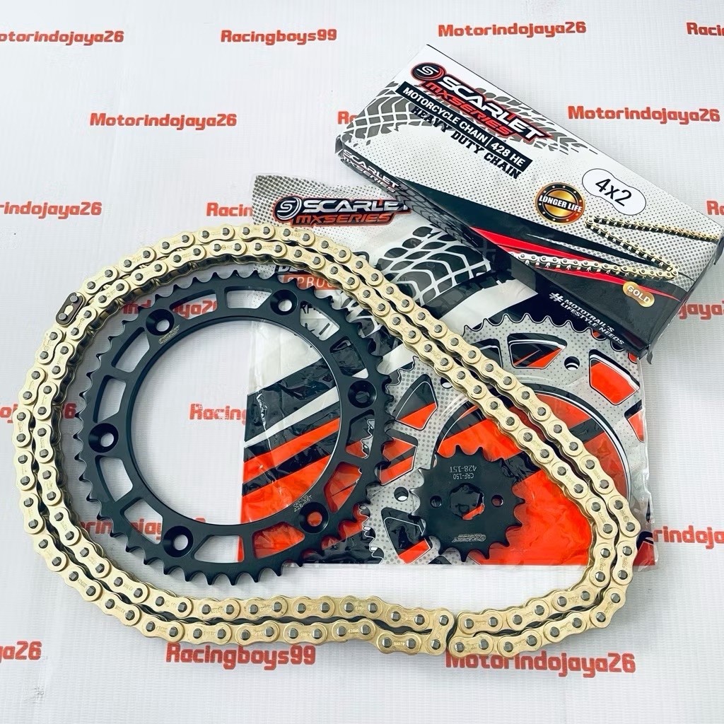 Gear Set CRF 150 L Scarlet Racing Rantai Scarlet Expedition