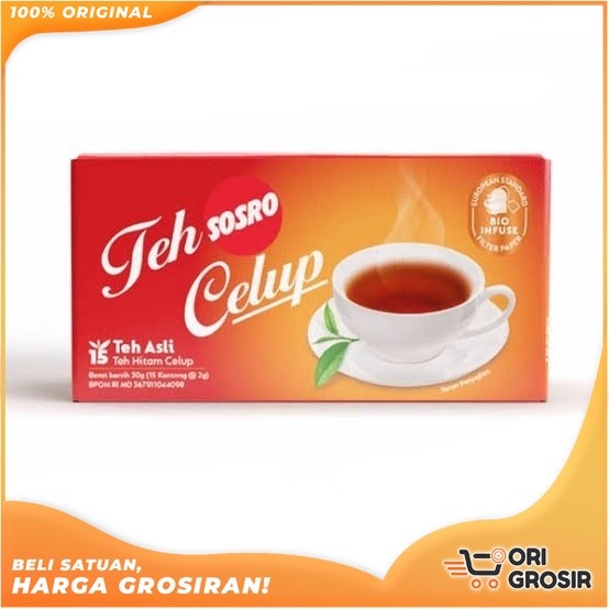 ORI GROSIR l Teh Celup Sosro | Cap Botol Hijau | Poci Es Teh Poci Pandan Vanilla | Hitam Berkualitas
