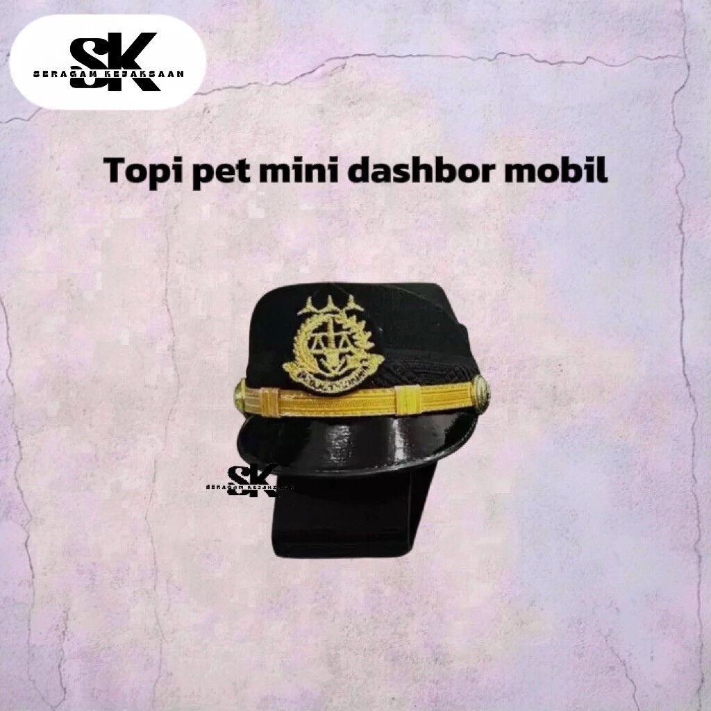 Miniatur topi pet kejaksaan untuk dashboard mobil