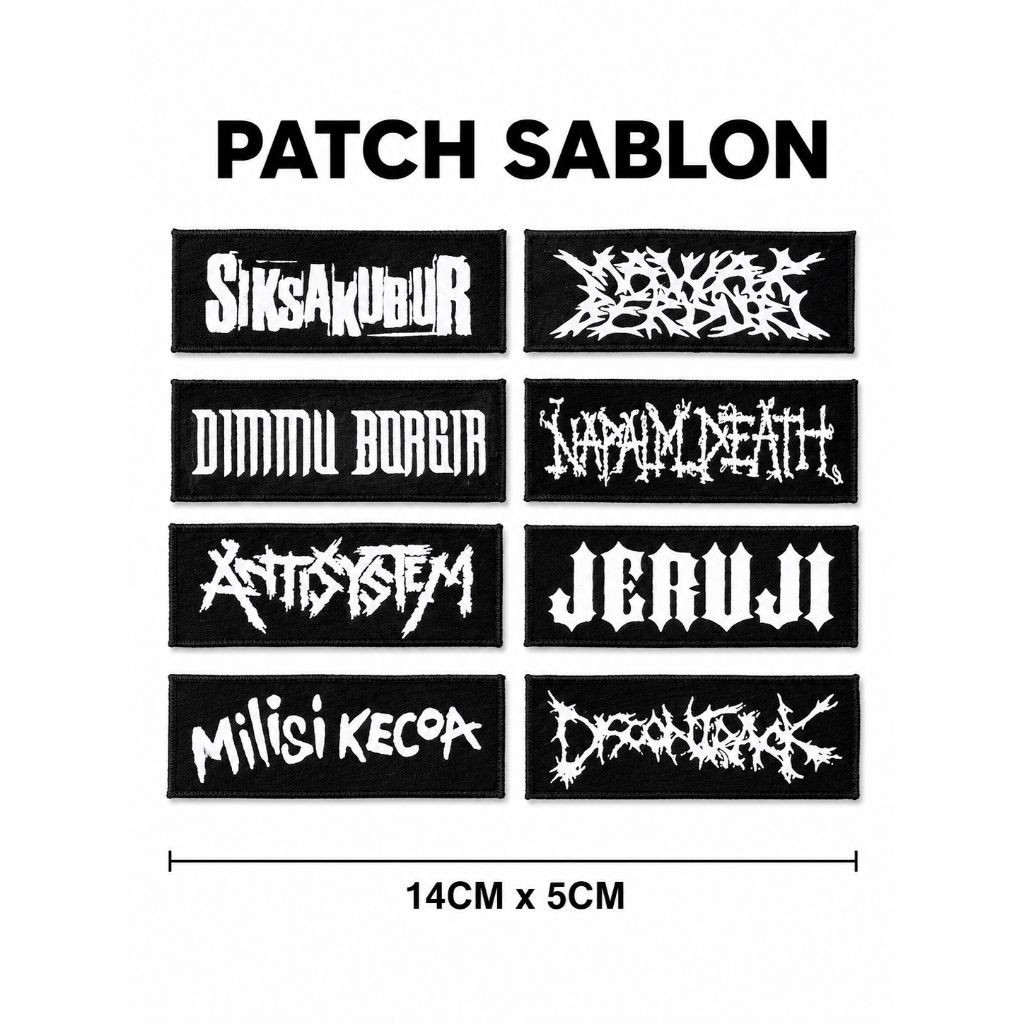 PATCH SABLON KECIL /EMBLEM SABLON BAND PUNK BERKUALITAS/PATCH UKURAN KECIL BERKUALITAS