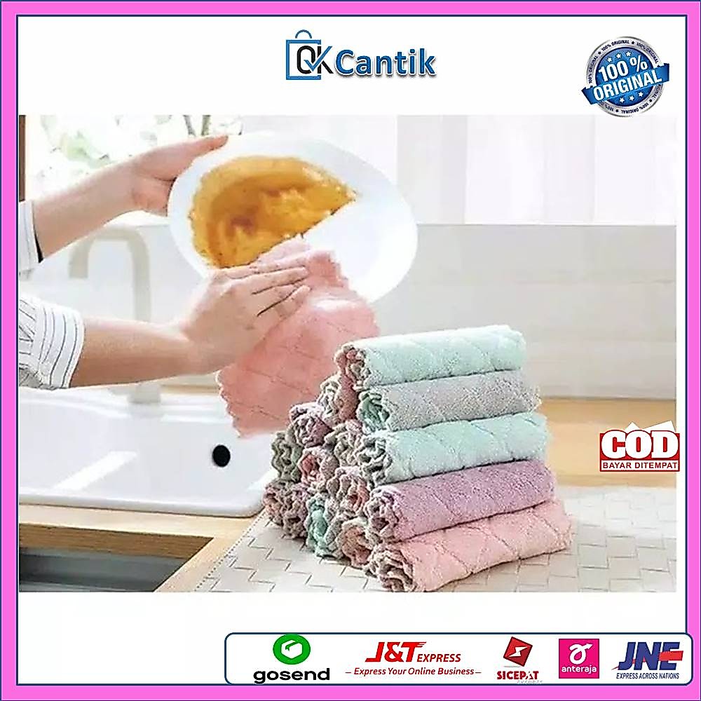 Lap Dapur Anti Minyak Kain Lap Microfiber Piring Kompor