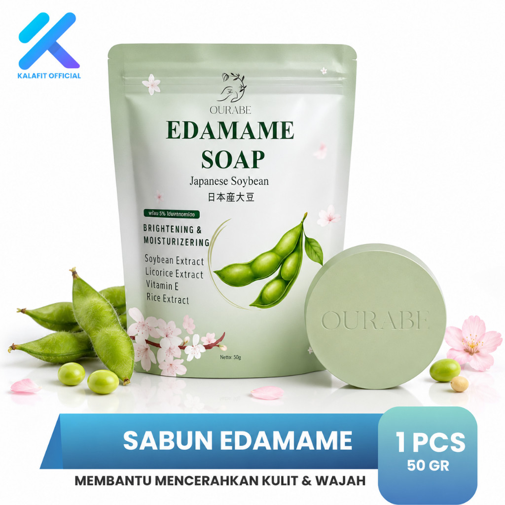 EDAMAME OURABE Japanese Soybean Soap Sabun Edamame Sabun Mandi Pemutih Badan 50g
