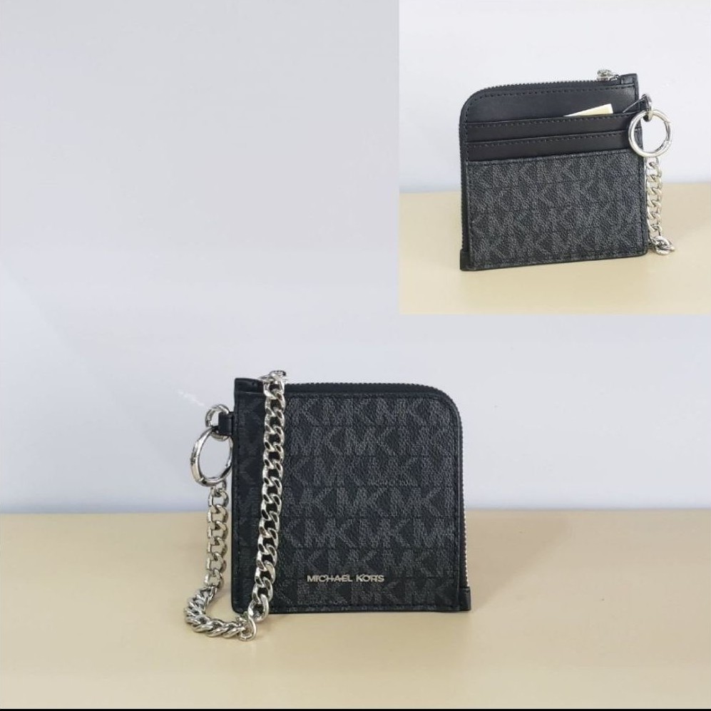Ready Mk Jet Set Travel Md Za Wallet w / chain, 36S6STVC6B. 10x10cm, Black