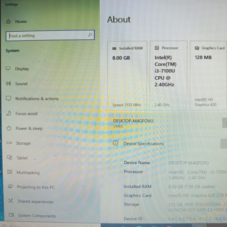 Cpu mini Asus Vivo Mini Core i3 gen7 8/256/250 siap pakai