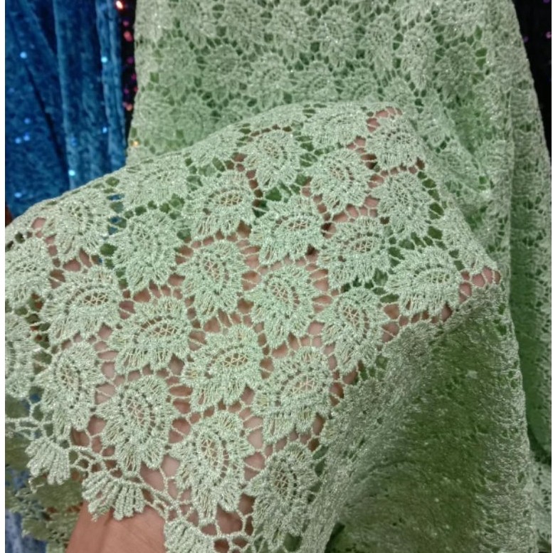 Kain Brokat Prada(Brokat Okki)/0,5 Meter/Lengkap Warna/brokat okki mentalic