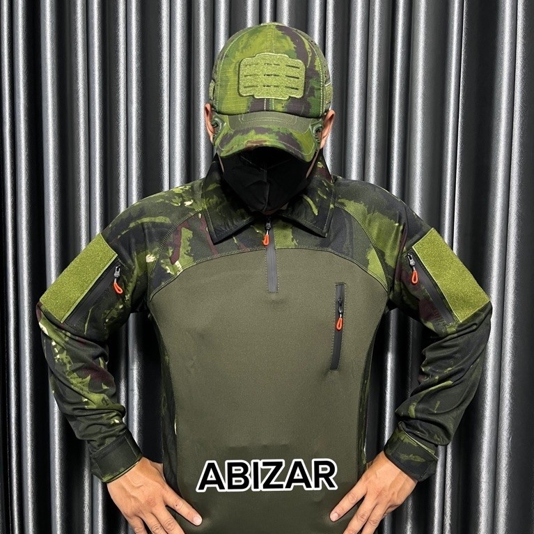 BAJU BDU SCUBA LORENG HABEMA TANGAN PANJANG /KAOS BDU LORENG HUTAN/BDU LORENG RAJAWALI