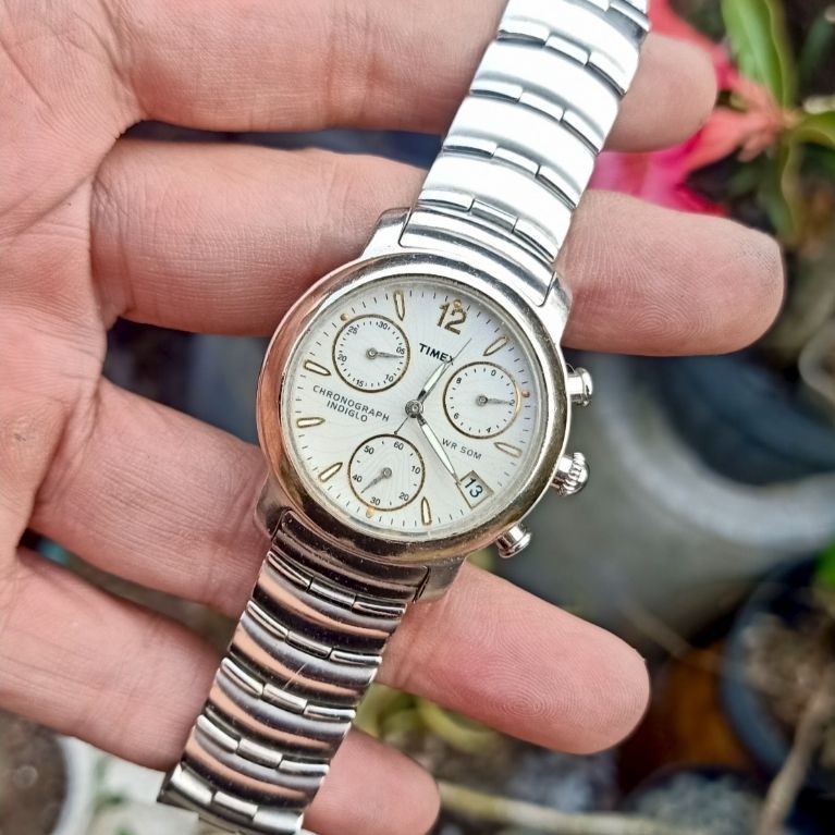 Jam Tangan Timex Indiglo Chronograph Original