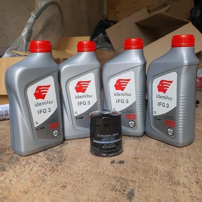 HYAHALAH 0w-20 Idemitsu Paket Oli 4 liter + filter oli Mitsubishi 0w20