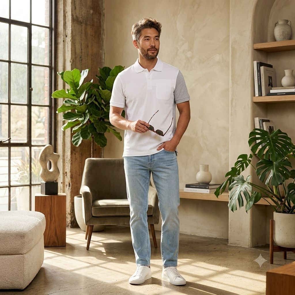 Uniqlo X Engineered Garments Two Toned Color Polo shirt