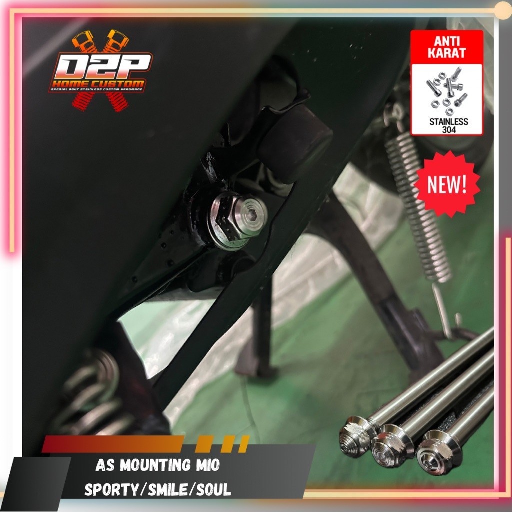 As Mounting ARM Mio Smile Sporty Soul Stainless 304 Anti Karat Double Mur Custom Handmade
