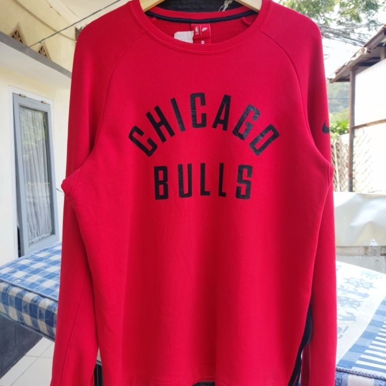 Crewneck Nike x NBA Chicago bulls Merah Jipper samping second original