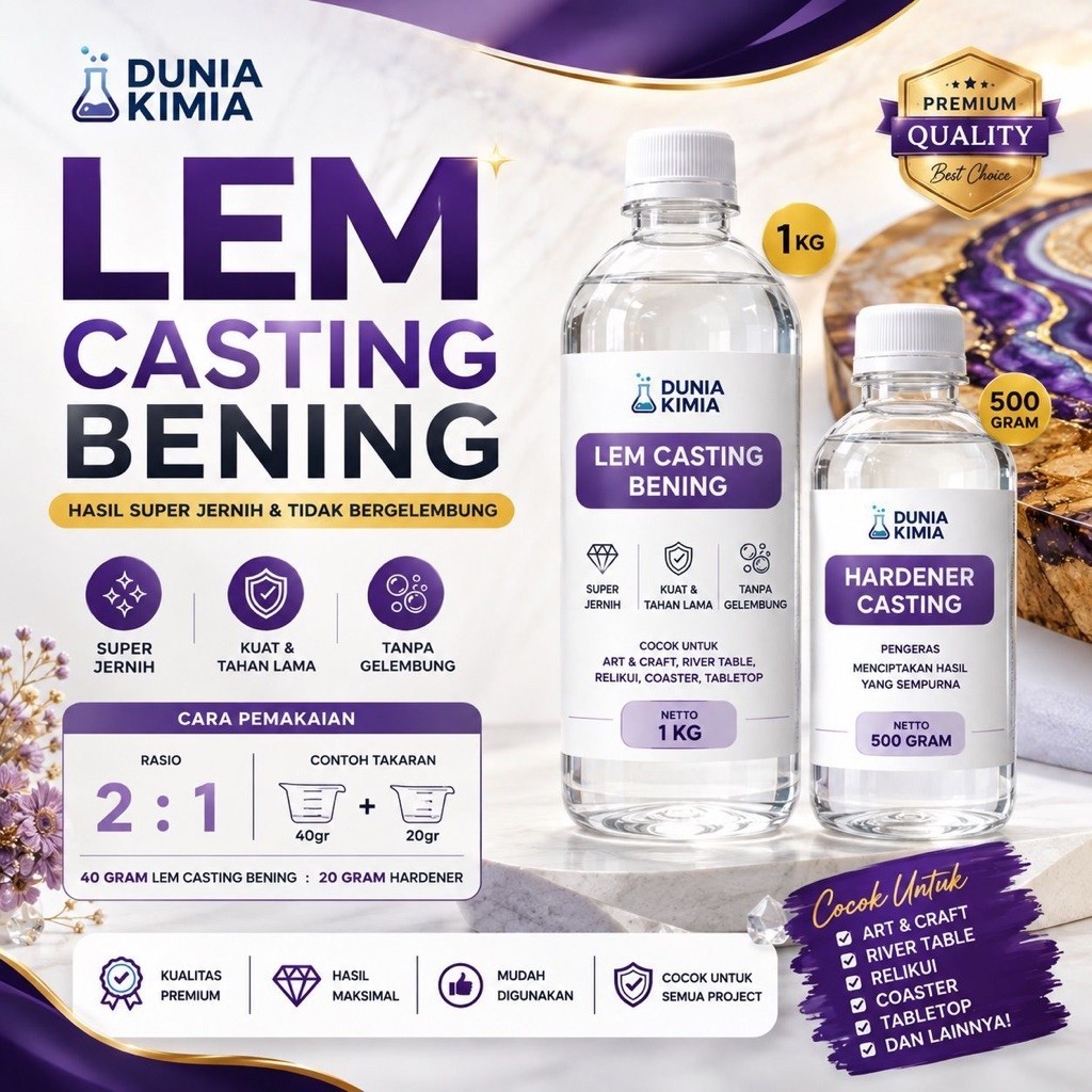Lem Casting 1.5kg Bahan Kerajinan Tangan Buat meja Rias