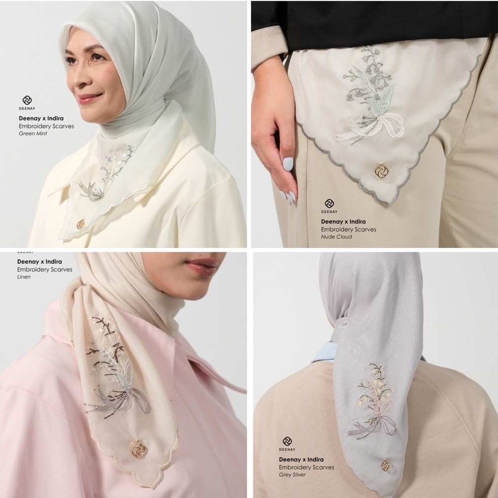 Deenay X Indira - Kerudung polos bordir