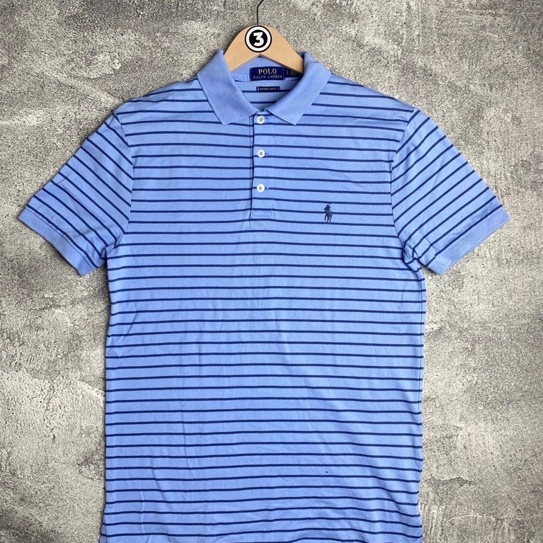 kaos polo ralp lauren stripe logo second