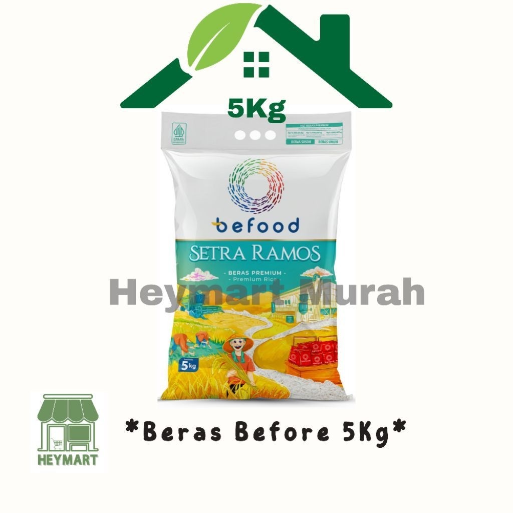 Heymart Murah | Beras Premium Befood 5 kg - Setara Ramos, Kualitas Terbaik | Beras | Beras 5 Kg | Be