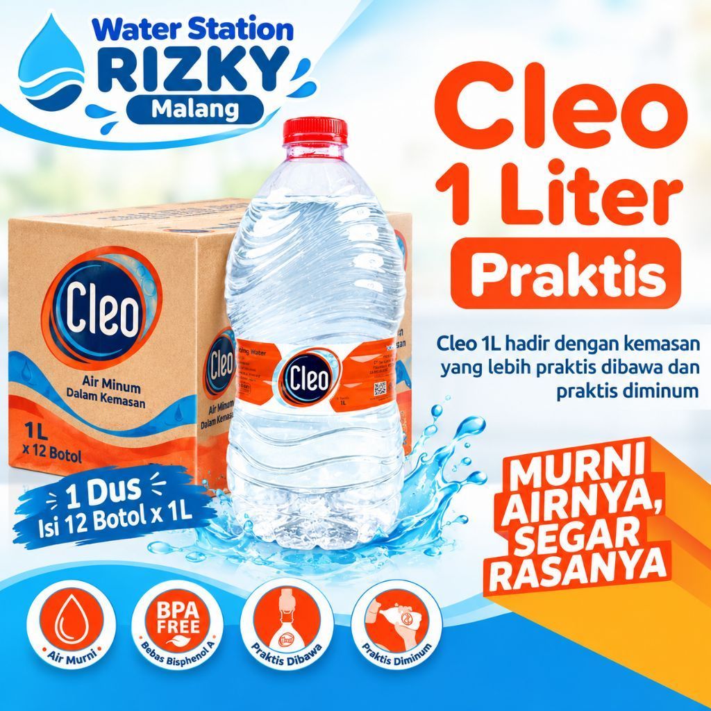 CLEO 1L 1 Dus isi 12botol AIR Mineral