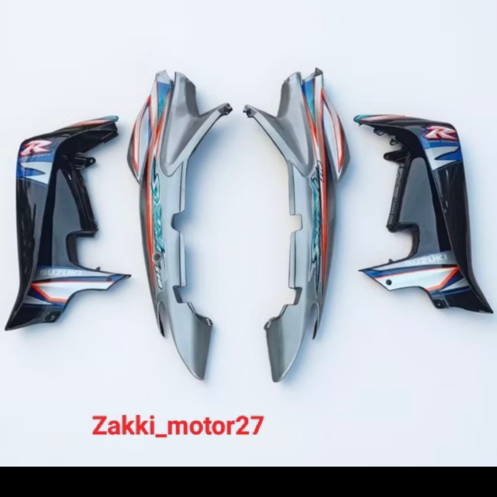 Cover Body Sayap Smash Lama 110 CC silver hitam plus striping