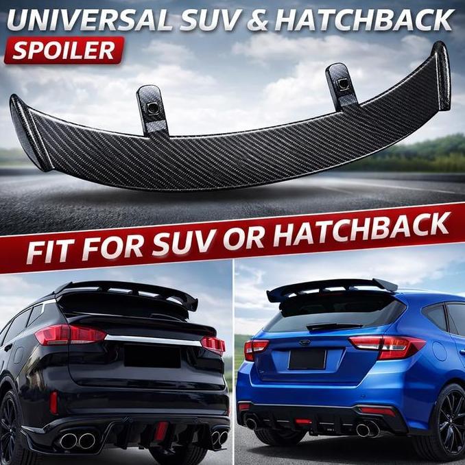 Spoiler Belakang Mobil Ducktail Carbon Look Premium Hatchback SUV ABS Carbon Fiber Look Finishing Ca