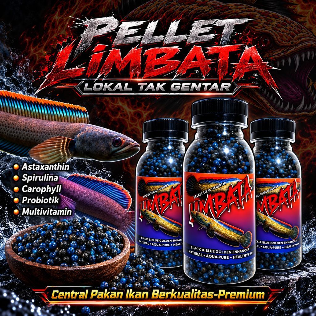 Pelet Limbata Pakan Channa Limbata 50 Gram