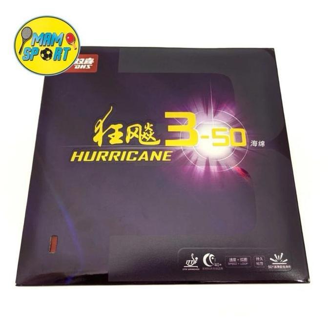 NEW Karet Bet Pingpong Tenis Meja DHS HURRICANE 3-50 Original
