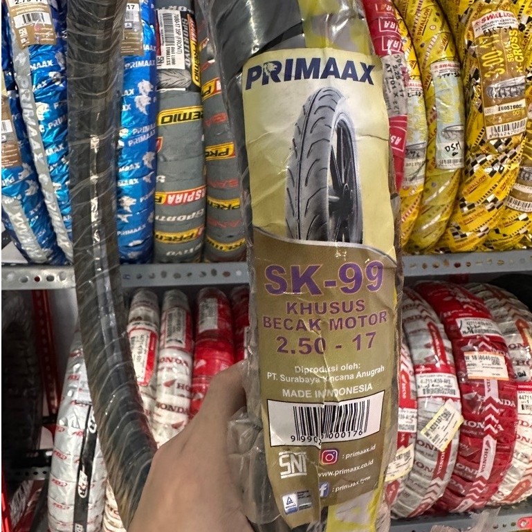 Ban TUBETYPE BECAK MOTOR PRIMAX SK 99 70/90-17 250-17 PRIMAAX 70 / 90 - 17 250 SK99 TUBETYPE