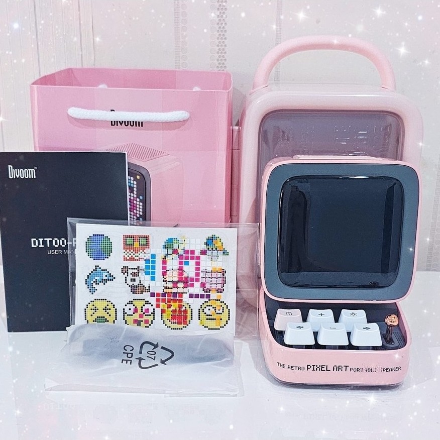 Divoom Ditoo Retro Pixel Art Speaker Portabel Pink