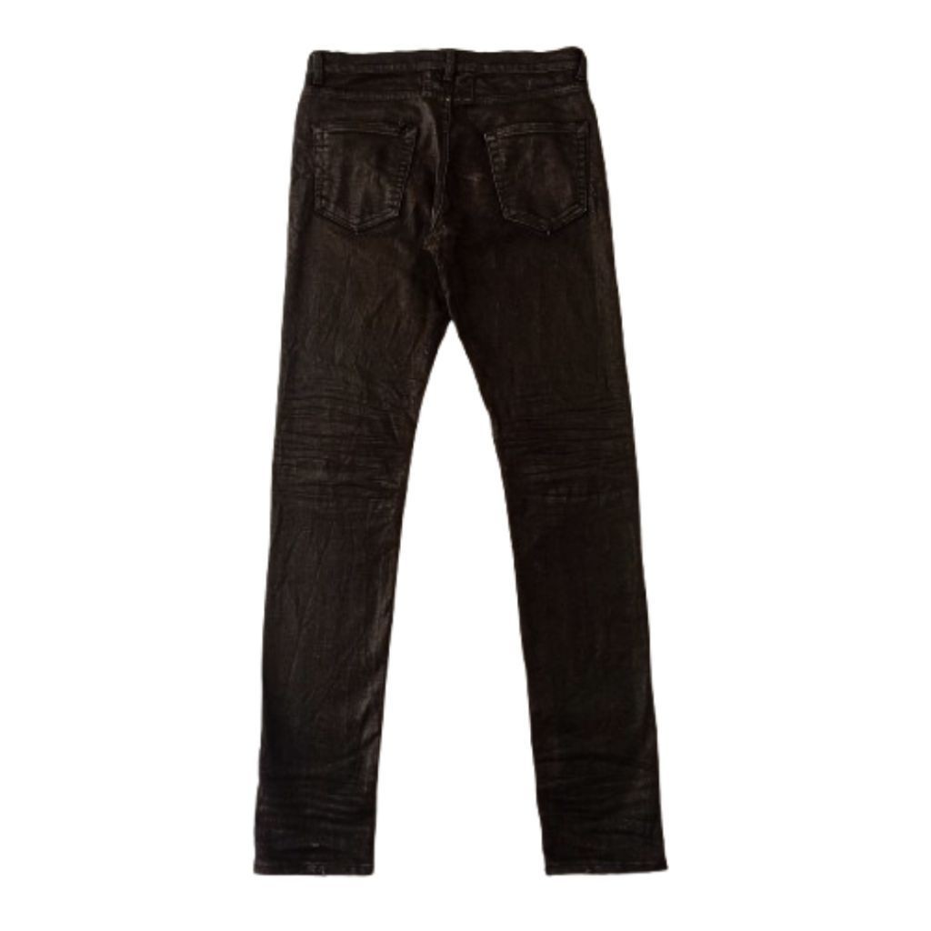 Longpants / Celana Saint Laurent Paris Black Coated Slim Denim Jeans Men Women