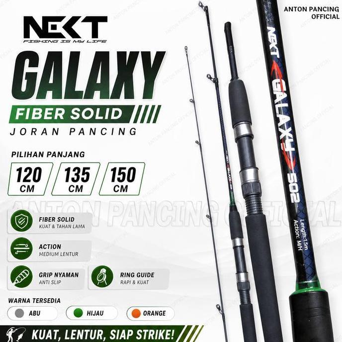Joran Pancing Next Galaxy Fiber Solid 120 135 150cm Lentur