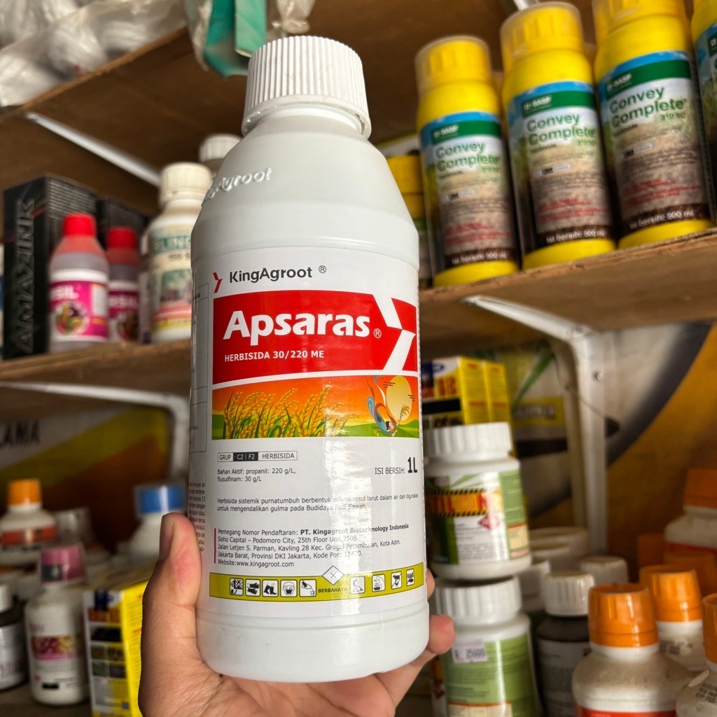 Apsaras Herbisida Selektif Padi 1 Liter Pembasmi Gulma Rumput Grinting Dengklukan Jawan Krokot