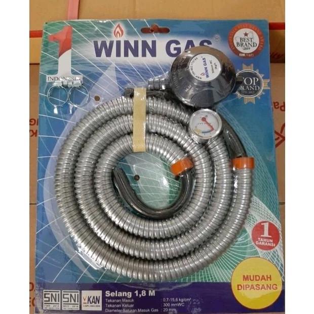 Regulator Dan Selang Gas Lpg + Klem Win Gas SNI Garansi ORI