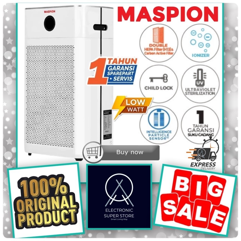AIR PURIFIER MASPION MAP-01 MAP01 MAP 01 PEMBERSIH UDARA MASPION LOW WATT PURIFIER 50m2 IONIZER MASP
