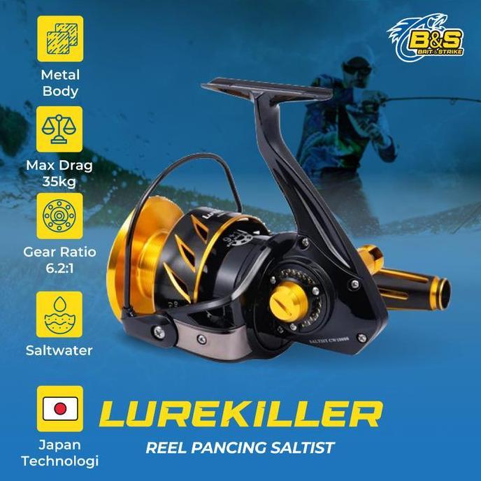 TERBARU - Lurekiller SALTIST jepang Reel Pancing full metal cw3000/cw4000/cw4000H/cw5000/cw6000/cw10
