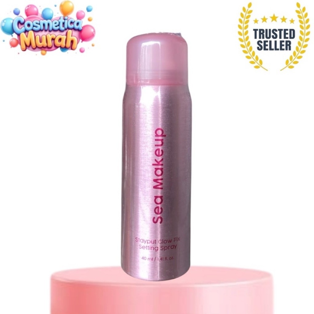 ic.bx} SEA MAKEUP stay put glow fix setting spray 40 ml wajah flawless glowing hasil tahan lama