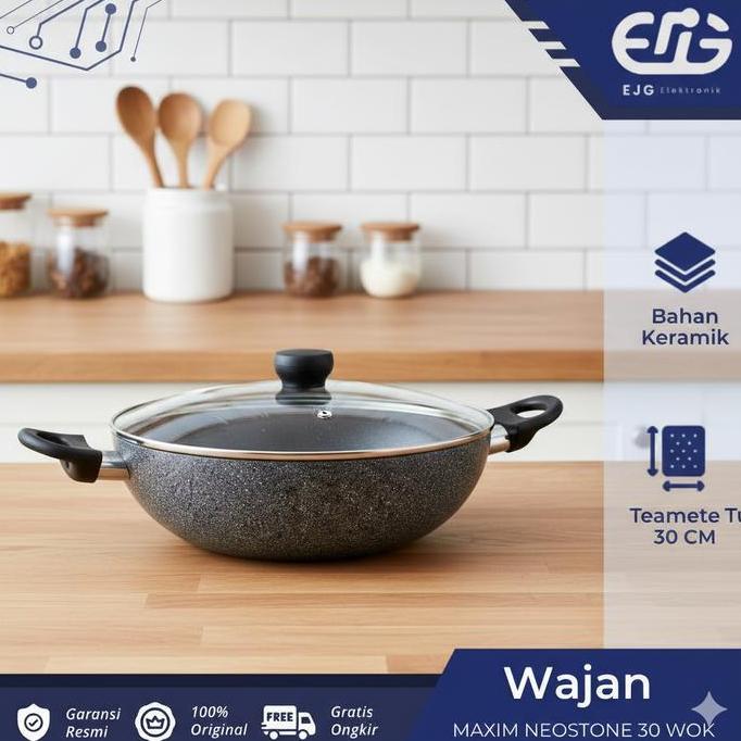 HARGA DISC - WAJAN MAXIM NEOSTONE WOK / WAJAN KERAMIK 30cm